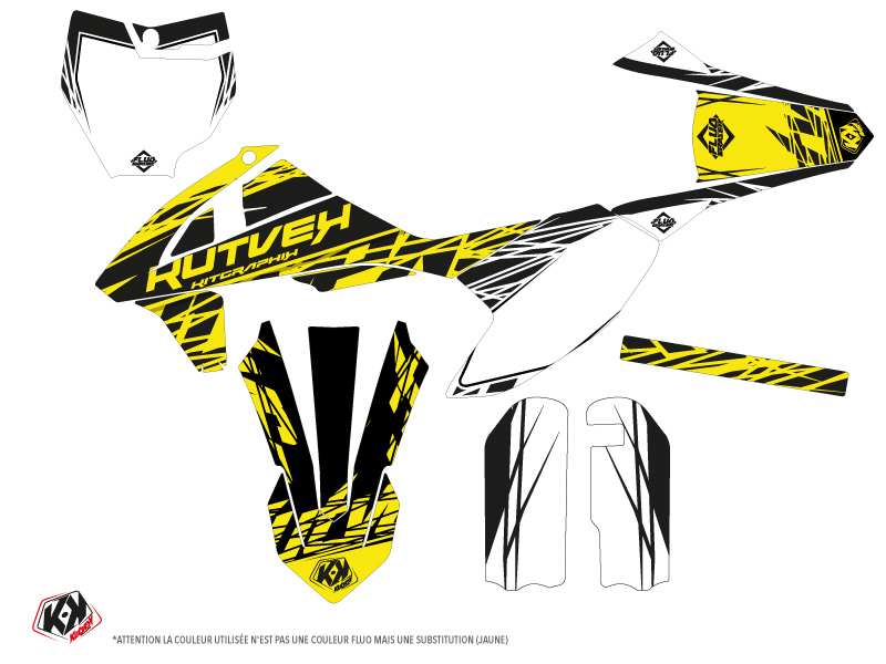 Kit Décoration Moto Cross Eraser Fluo KTM 50 SX Jaune KUTVEK - vue 2