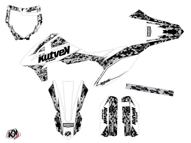 Kit Décoration Moto Cross Prédateur KTM 50 SX Blanc KUTVEK - vue 2