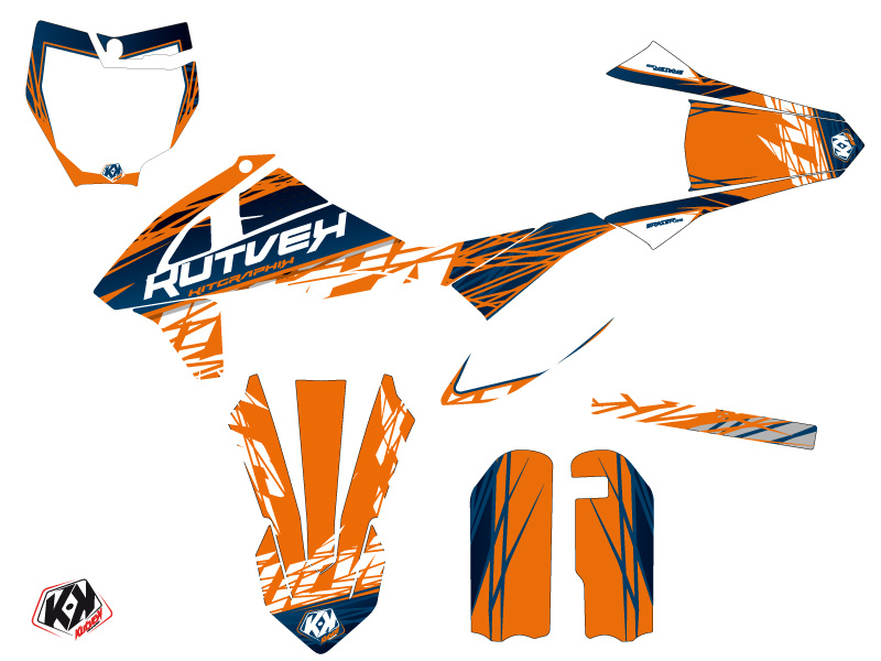 Kit décoration Moto-cross KUTVEK Eraser KTM 50 SX Bleu Orange - vue 2