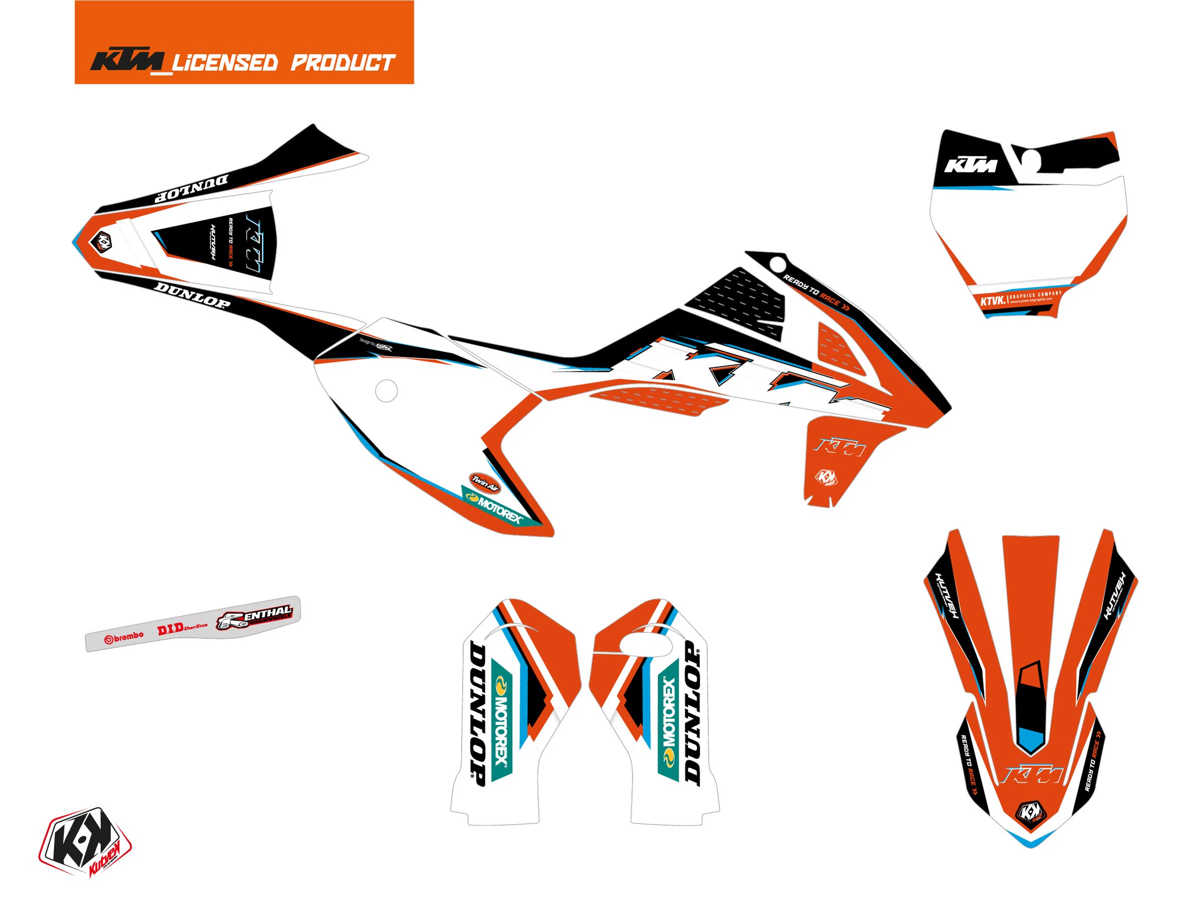 Kit Déco Moto Cross Origin-K22 KTM 50 SX Noir KUTVEK - vue 2