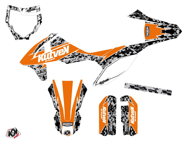 Kit Décoration Moto Cross Predator KTM 50 SX Orange KUTVEK - vue 2