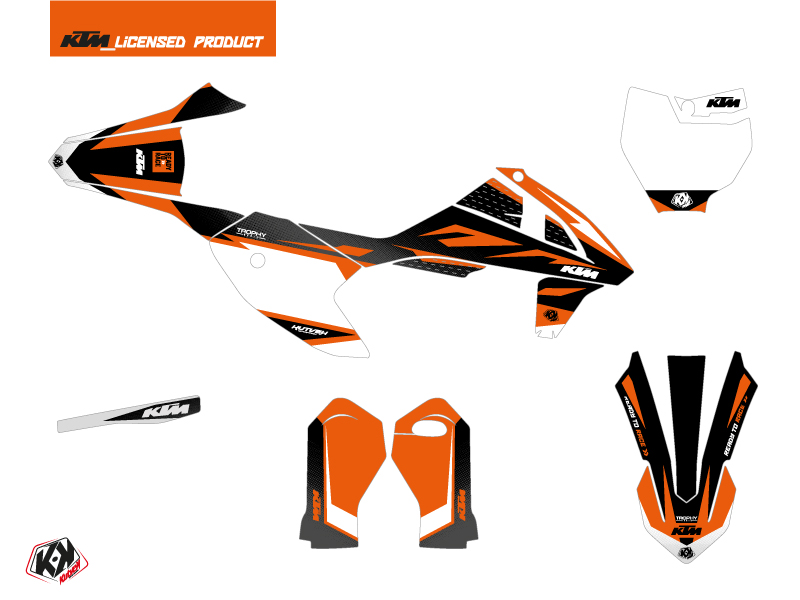 Kit Décoration Moto Cross Trophy KTM 50 SX Noir Orange KUTVEK - vue 2