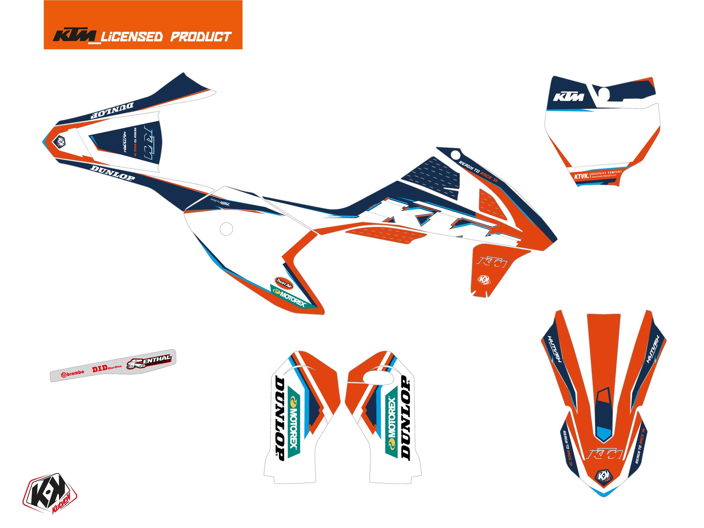 Kit déco KTM 50 SX Bleu Origin-K22 - vue 2