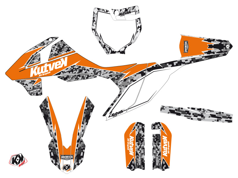 Kit Déco Moto Cross Predator KTM 65 SX Orange KUTVEK - vue 2