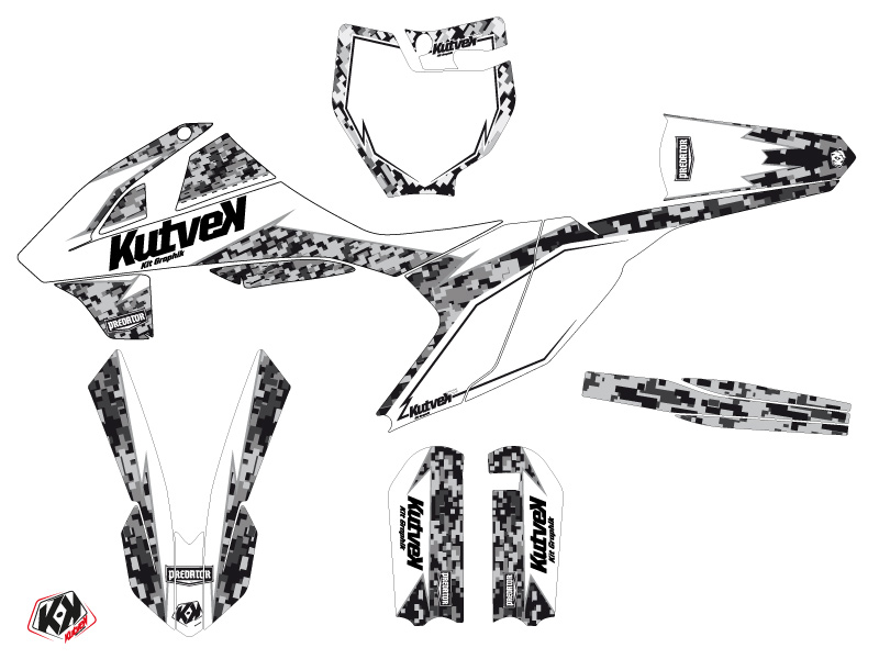 Kit Déco Moto Cross Predator KTM 65 SX Blanc KUTVEK - vue 2