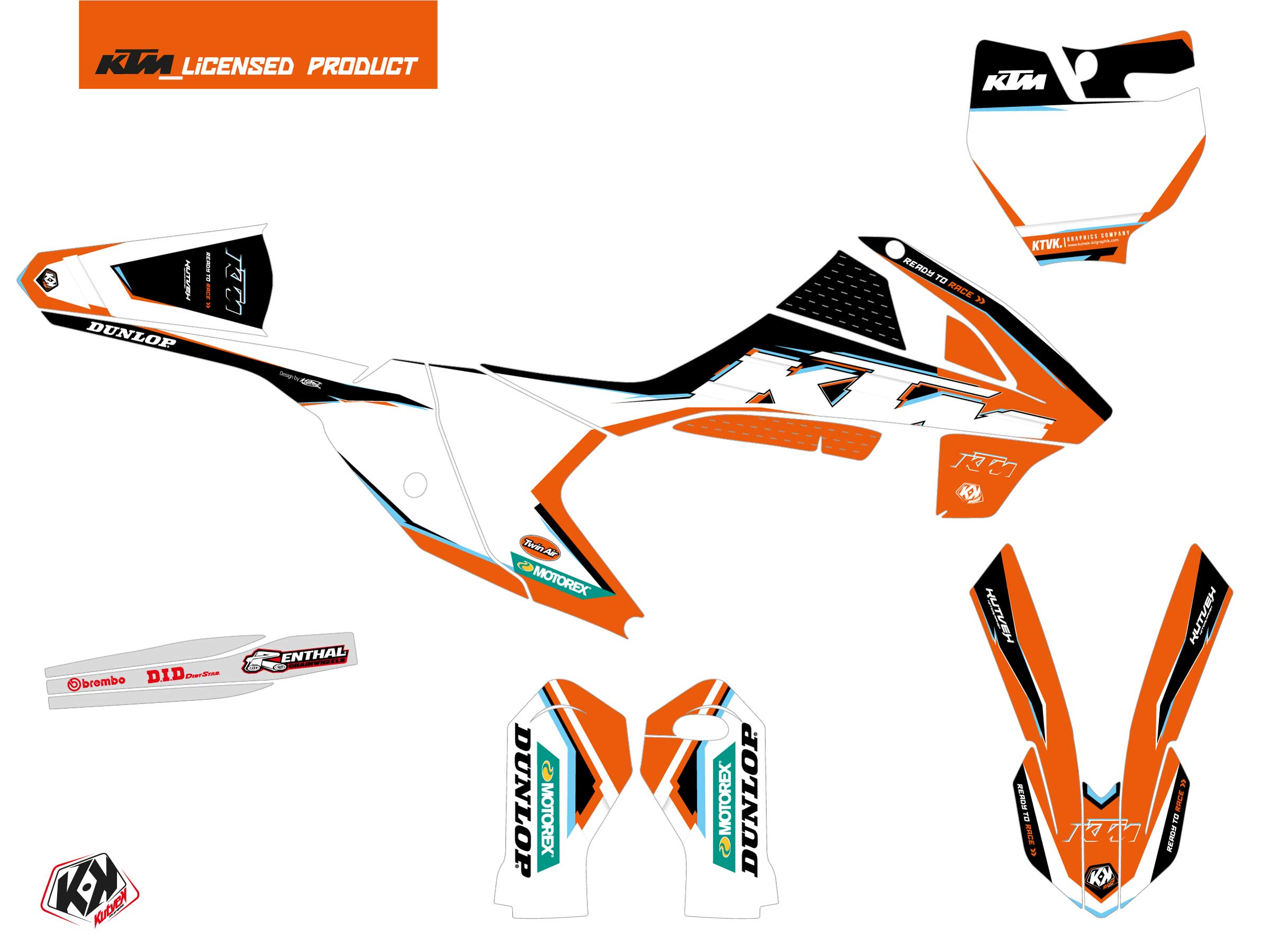 Kit Déco Moto Cross KUTVEK Origin-K22 KTM 65 SX Noir - vue 2