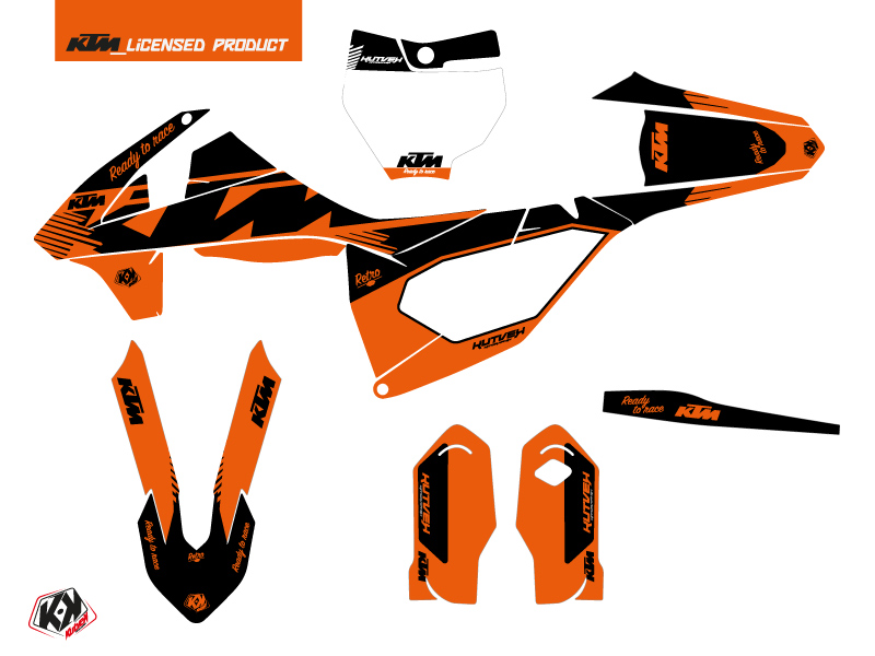 Kit de décoration moto-cross rétro KTM 85 SX orange KUTVEK - vue 2