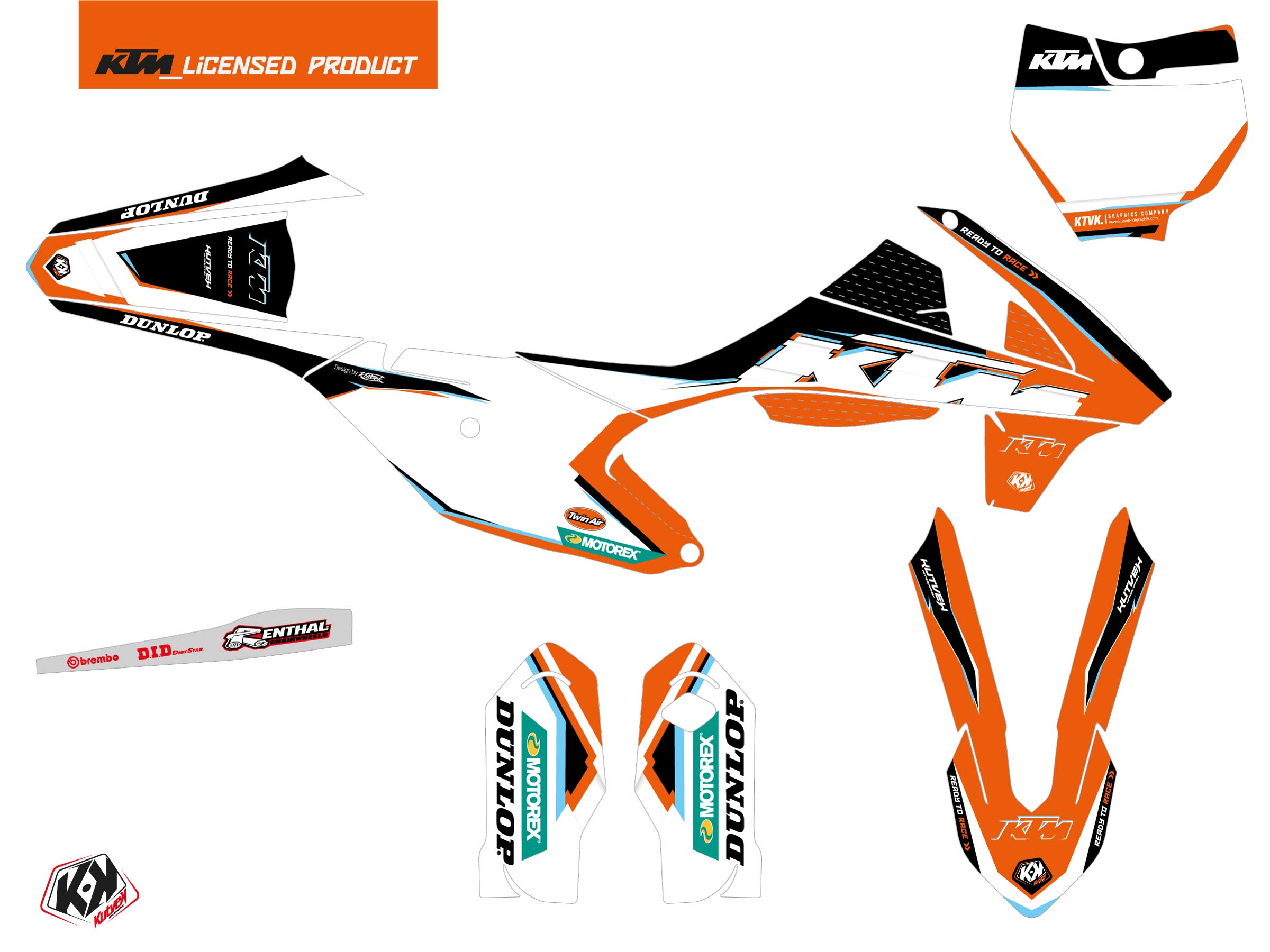 Kit déco KTM 85 SX Origin-K22 noir KUTVEK - vue 2
