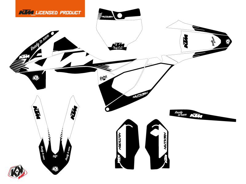 Kit Décoration Moto Cross Rétro KTM 85 SX Noir KUTVEK - vue 2