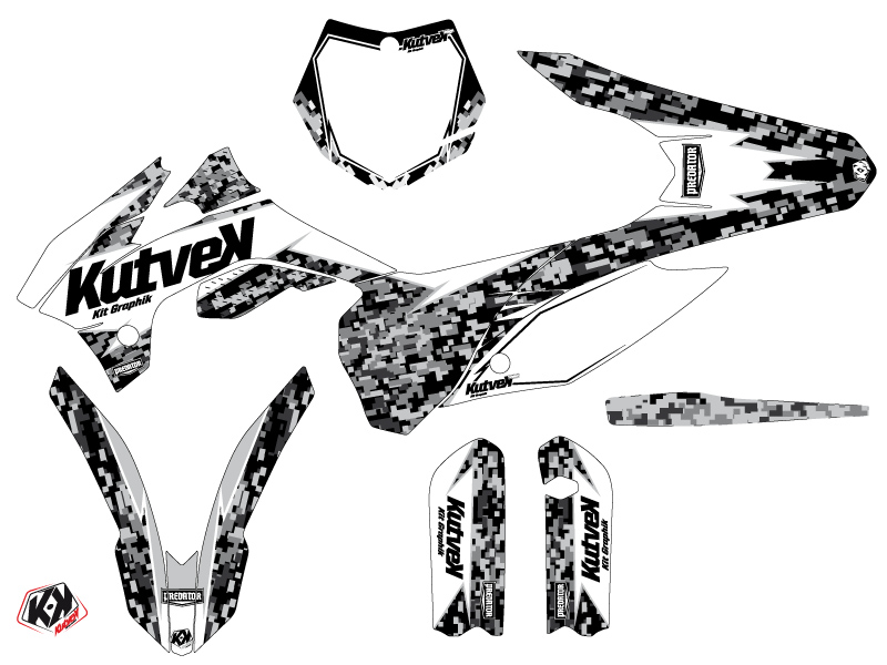 Kit Décoration Moto Cross Predator KTM 85 SX Blanc KUTVEK - vue 2
