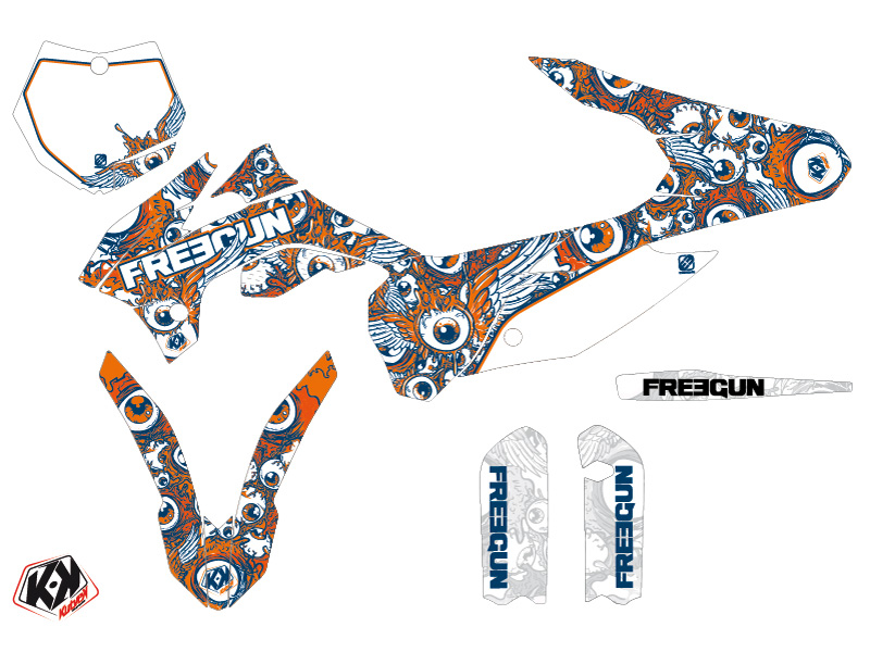 Kit Déco Moto Cross Freegun Eyed KTM 85 SX Orange - vue 2