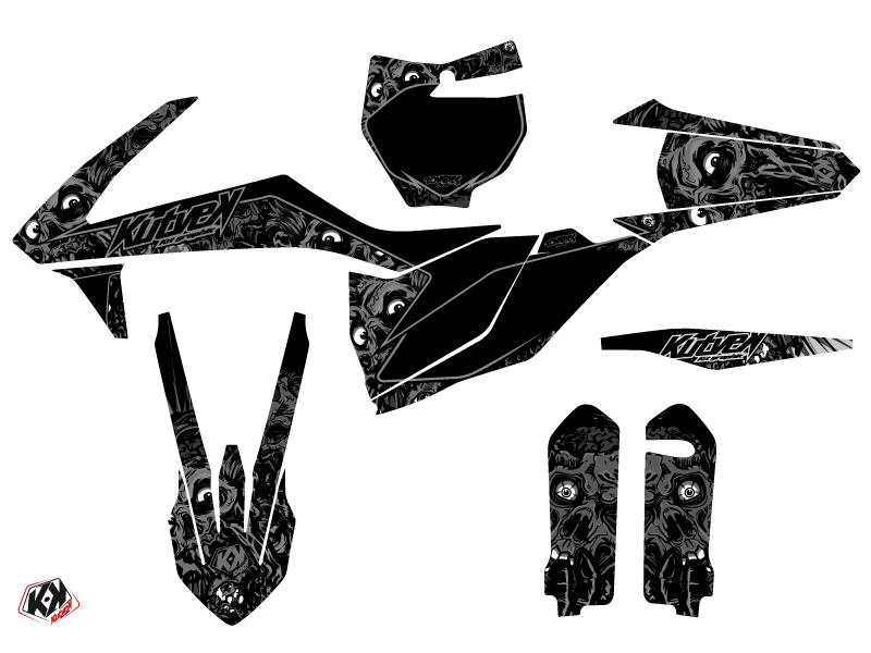 Kit déco moto cross Zombies Dark KTM 125 SX noir KUTVEK - vue 2