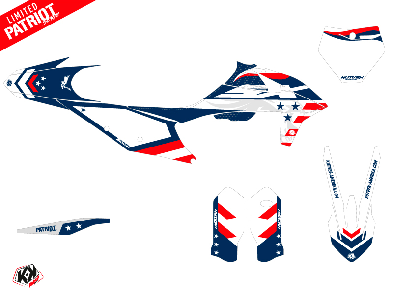 Kit Décoration Moto Cross Patriot KTM 125 SX Bleu - vue 2