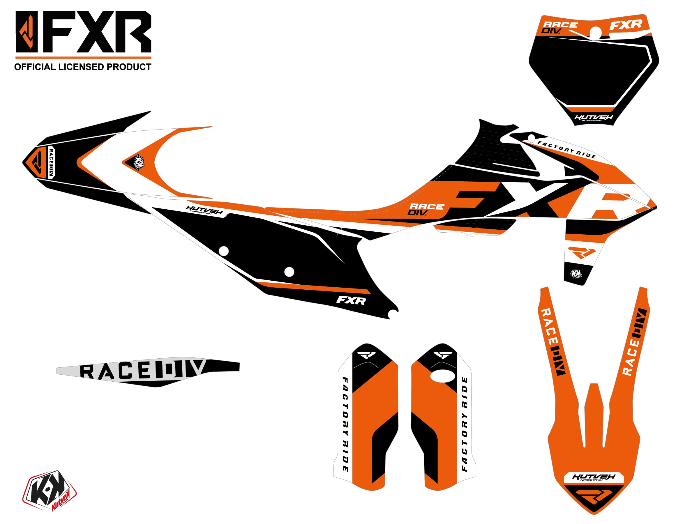 Kit Décoration Moto Cross FXR N4 KTM 150 SX Orange KUTVEK - vue 2