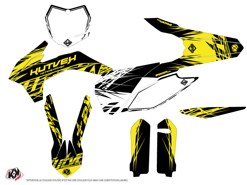Kit Décoration Moto Cross Eraser Fluo KTM 250 SX Jaune KUTVEK - vue 2