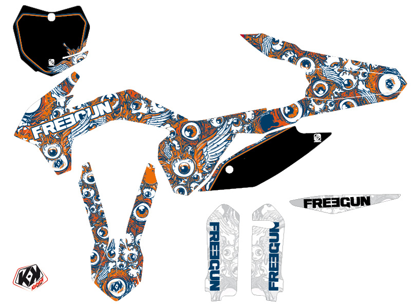 Kit Déco Moto Cross Freegun Eyed KTM 250 SX Orange KUTVEK - vue 2
