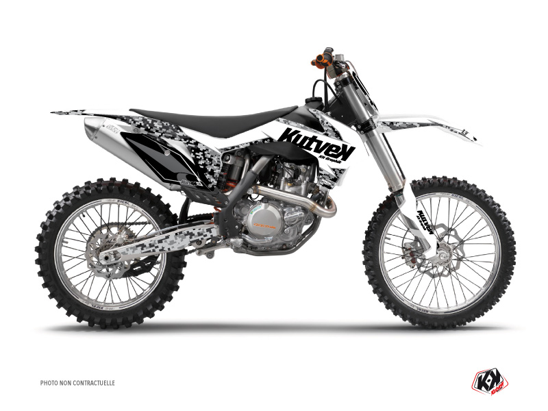 Kit Décoration Moto Cross Predator KTM 250 SX Blanc KUTVEK