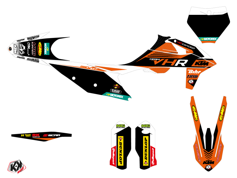 Kit Décoration Moto Cross Replica Tixier Team VHR 2018-2019 KTM 250 SXF KUTVEK - vue 2