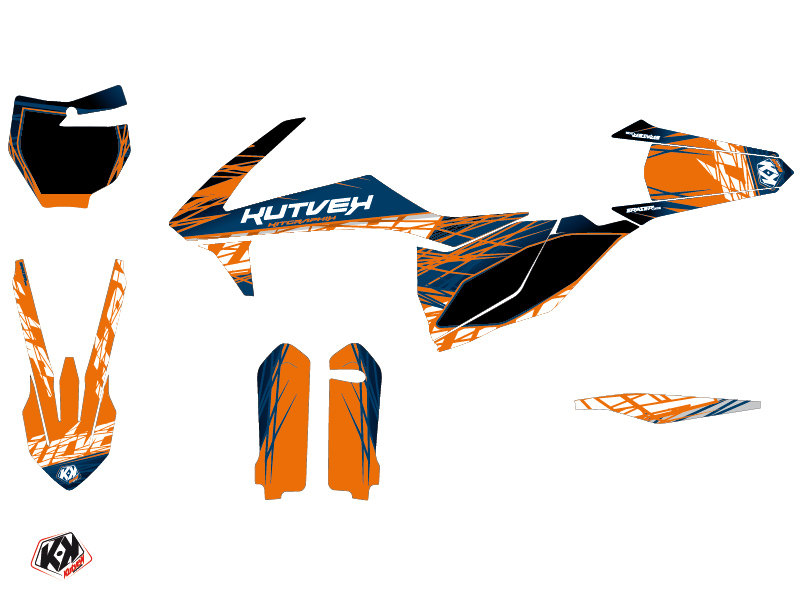Kit Décoration Moto Cross Eraser KTM 250 SXF Bleu Orange KUTVEK - vue 2