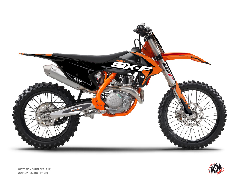 Kit Déco Moto Cross Halftone KTM 250 SXF Noir Orange KUTVEK