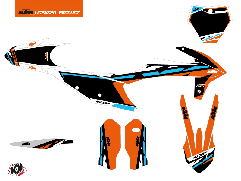 Kit Déco Moto Cross Kutvek Rift KTM 250 SXF Orange Bleu - vue 2