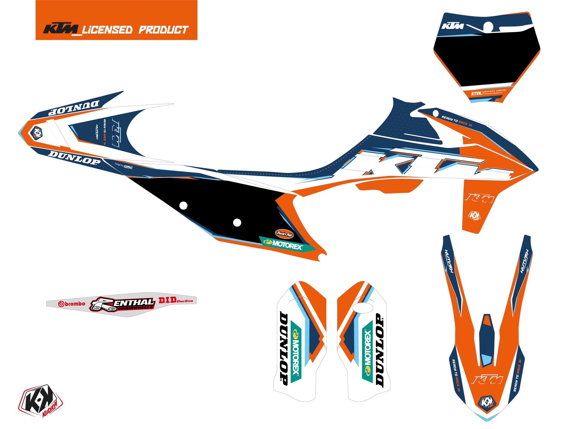 Kit plastiques KTM 250 SXF Origin-K22 Kutvek - vue 2