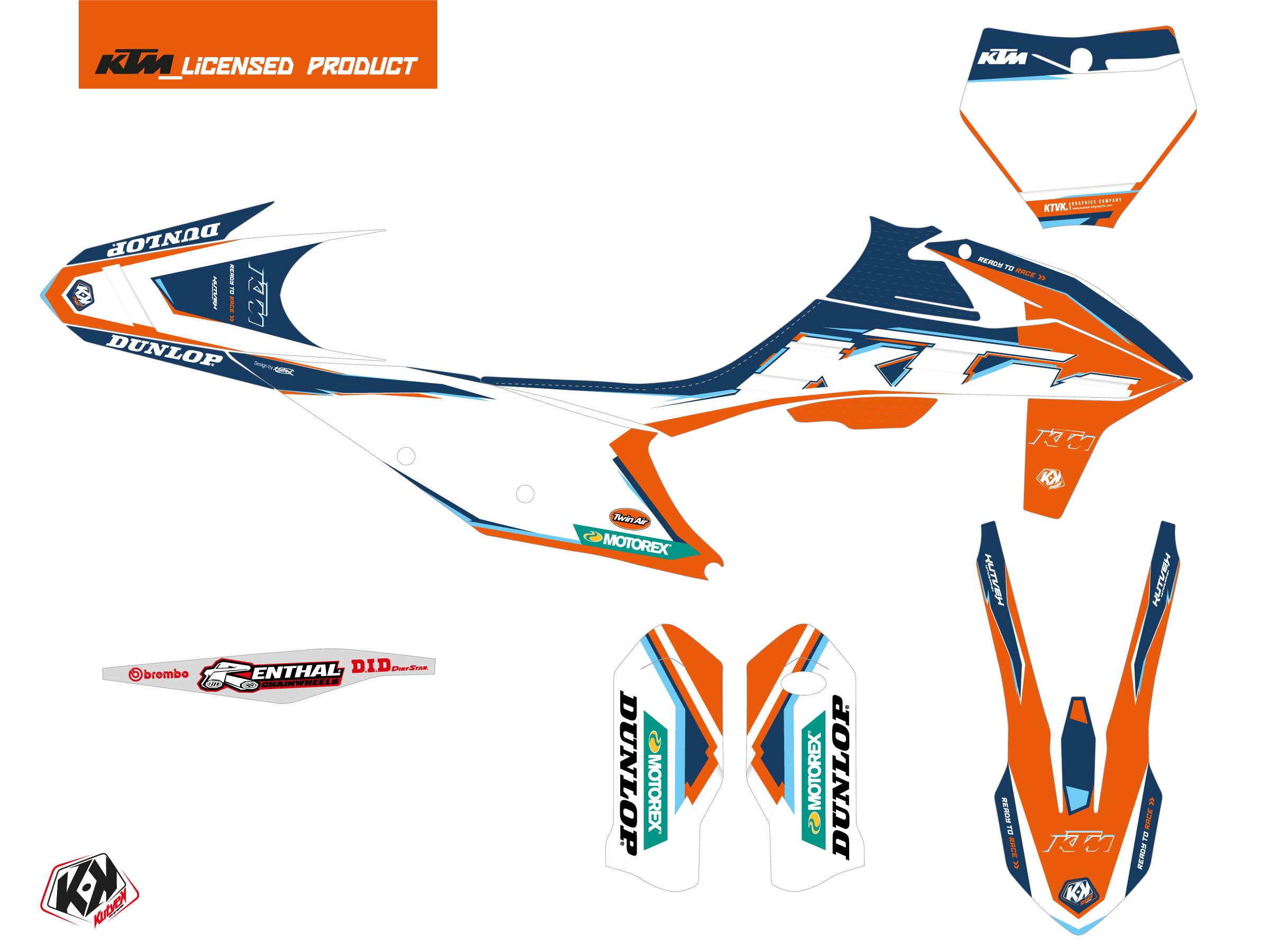 Kit décoratif moto cross KUTVEK Origin-K22 KTM 350 SXF - vue 2