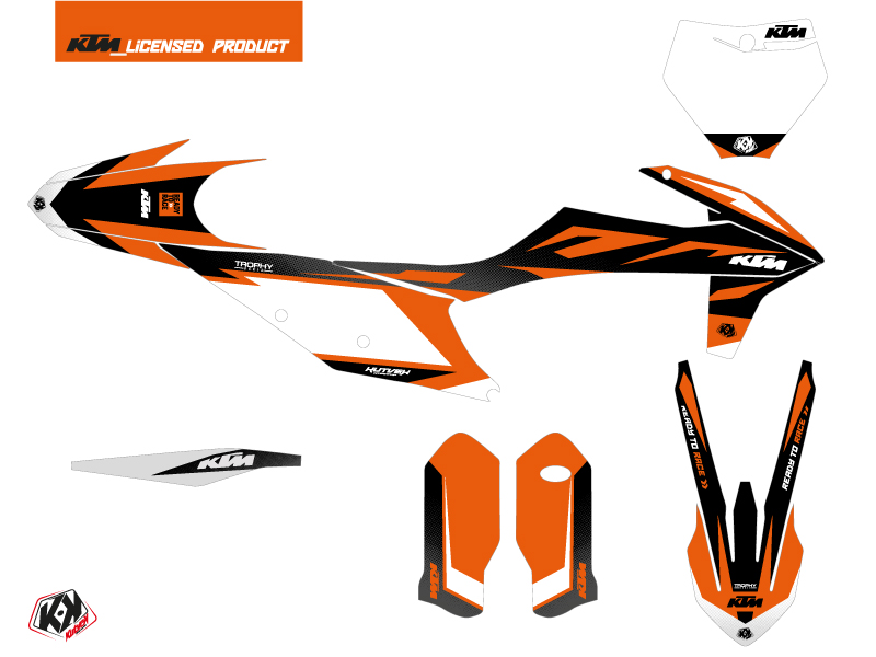 Kit Décoration Moto Cross Trophy KTM 350 SXF Noir Orange KUTVEK - vue 2