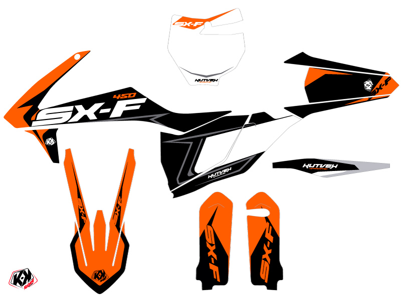 Kit Décoration Moto Cross Halftone KTM 450 SXF Noir Orange KUTVEK - vue 2