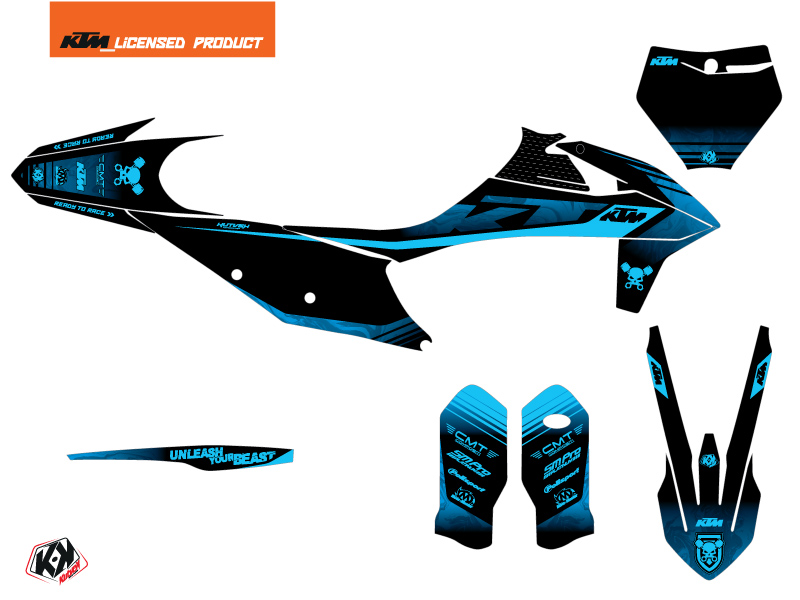 Kit Décoration Moto Cross Replica Thomas Corsi 2020 KTM 450 SXF Noir Bleu KUTVEK - vue 2
