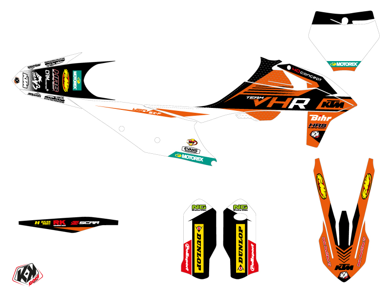Kit de décoration moto cross replica Tixier Team VHR 2018-2019 KTM 450 SXF KUTVEK - vue 2