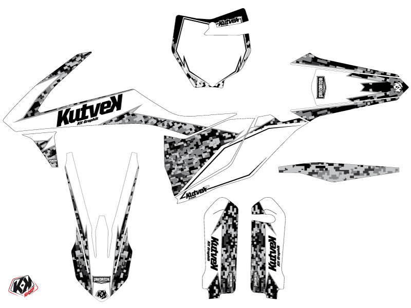 Kit plastiques déco Moto Cross Predator KUTVEK KTM 450 SXF blanc - vue 2