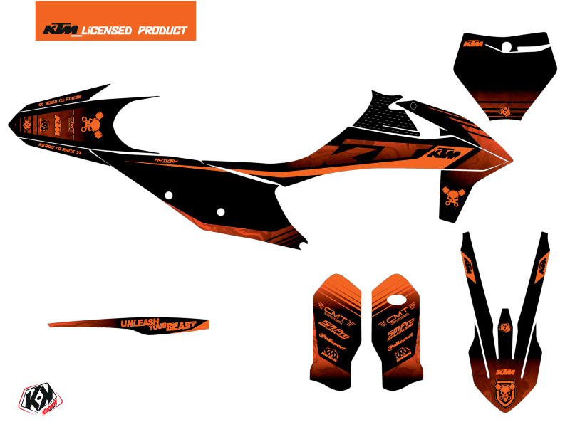 Kit Déco Moto Cross Réplica Thomas Corsi 2020 KTM 450 SXF Noir Orange KUTVEK - vue 2