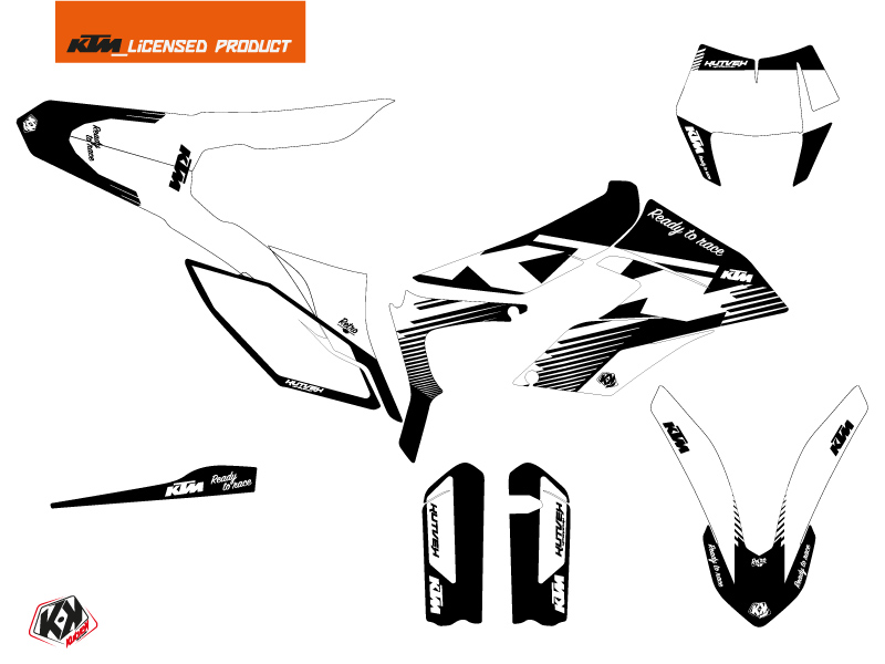 Kit Décoration Moto Cross Rétro KTM 350 Freeride Noir KUTVEK - vue 2