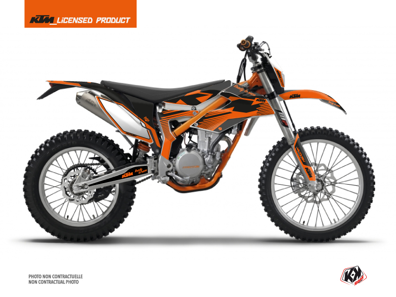Kit Décoration Moto Cross Rétro KUTVEK KTM 350 FREERIDE Orange
