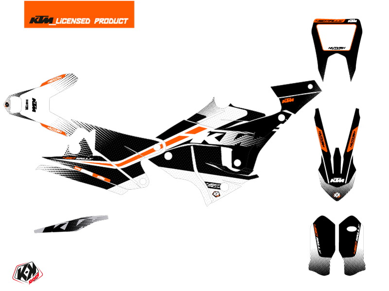 Kit Décoration Motocross Raster KTM 450 Rally Noir Blanc KUTVEK - vue 2