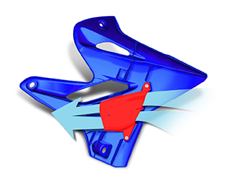 Écope de radiateur Cycra Powerflow YAM YZ2 - vue 2
