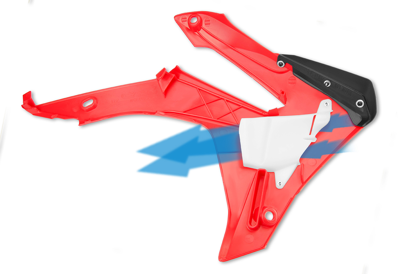 Écope de radiateur Cycra Powerflow Honda rouge - vue 2