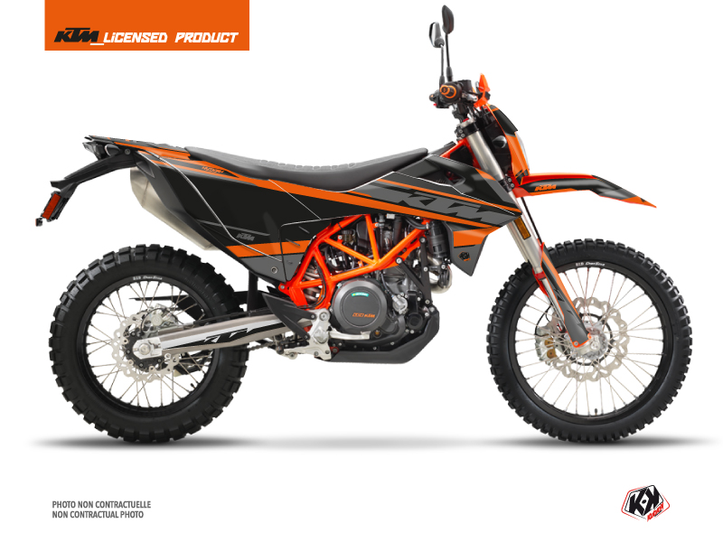 Kit Décoration Moto KUTVEK Breakout KTM 690 ENDURO R Noir Orange