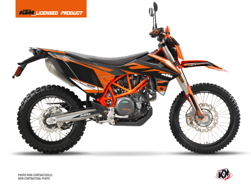 Kit Déco Moto Cross Trophy KTM 690 ENDURO R Noir Orange KUTVEK