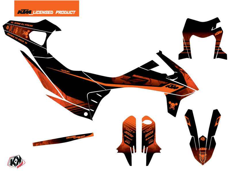 Kit Décoration Moto Cross Replica Thomas Corsi 2020 KTM 690 SMC R Noir Orange KUTVEK - vue 2