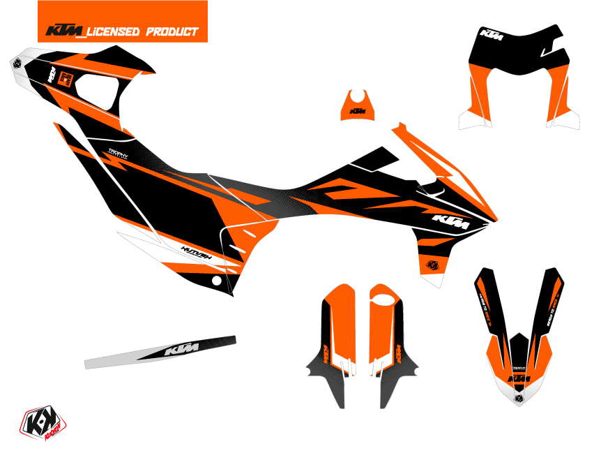 Kit Déco Moto Cross Trophy KTM 690 SMC R Noir Orange KUTVEK - vue 2