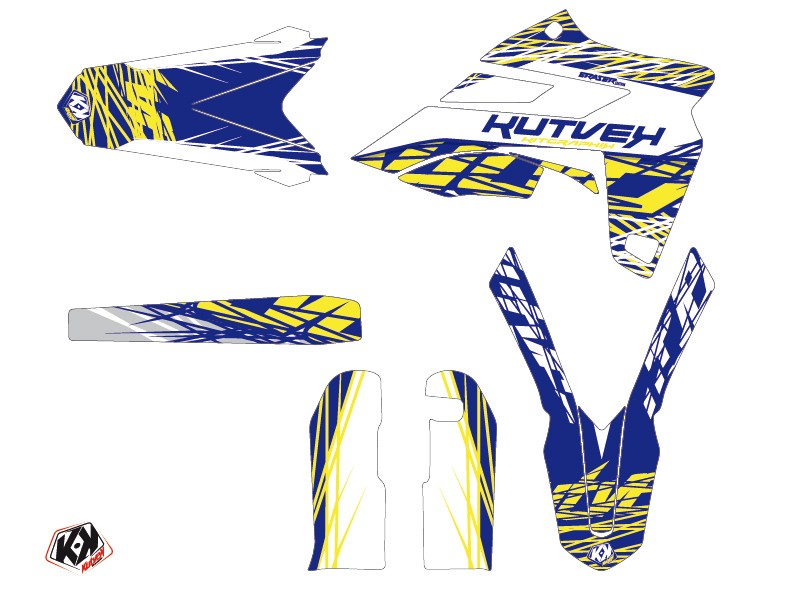 Kit Décoration Moto Cross Eraser Sherco 250 SE R Blanc Jaune LIGHT - vue 2