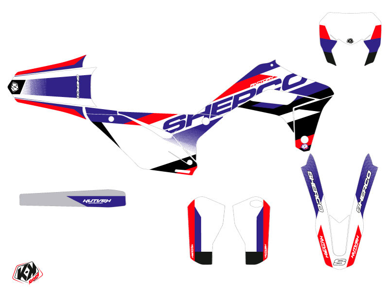 Kit Déco Moto Cross Aktiv Sherco SE / SEF Rouge KUTVEK - vue 2