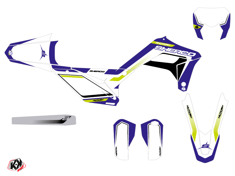 Kit décoration Kutvek Moto cross Sherco SE / SEF Blanc Skratch - vue 2