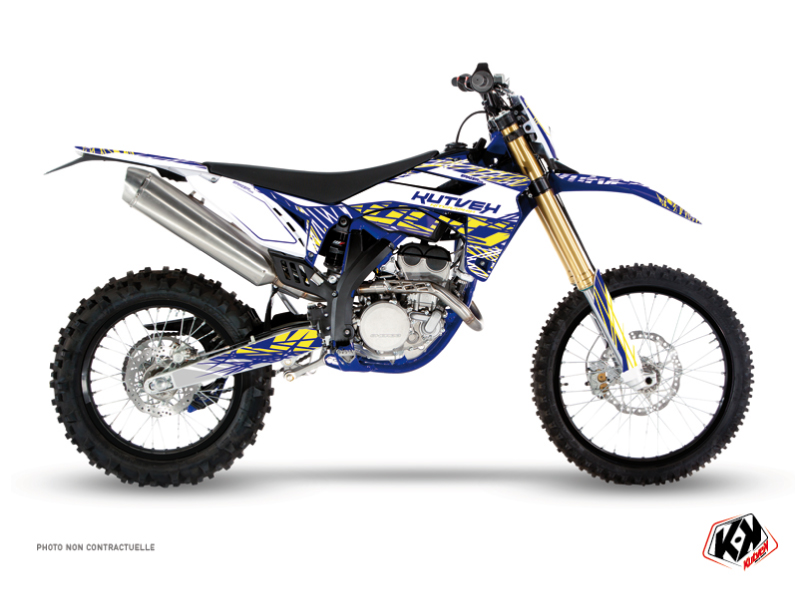 Kit décoration moto cross Kutvek Eraser Sherco SE / SEF blanc jaune