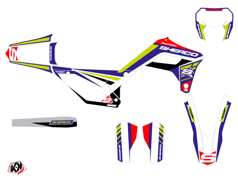 Kit Décoration Moto Cross Kutvek Sherco SE / SEF Blanc Stam - vue 2