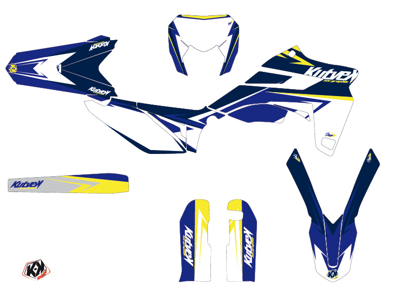 Kit Décoration Moto Cross Stage Sherco SE / SEF Blanc Jaune KUTVEK - vue 2