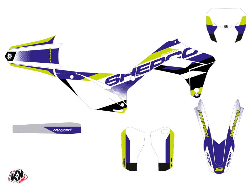 Kit Décoration Moto Cross Aktiv Sherco SE / SEF Bleu KUTVEK - vue 2