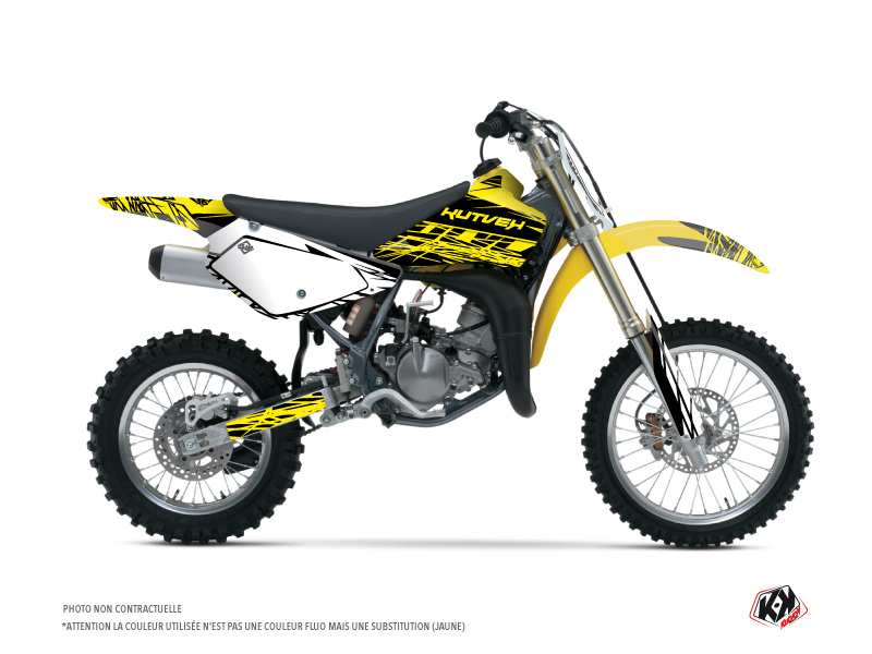 Kit Déco Moto Cross Eraser Fluo Suzuki 85 RM Jaune KUTVEK